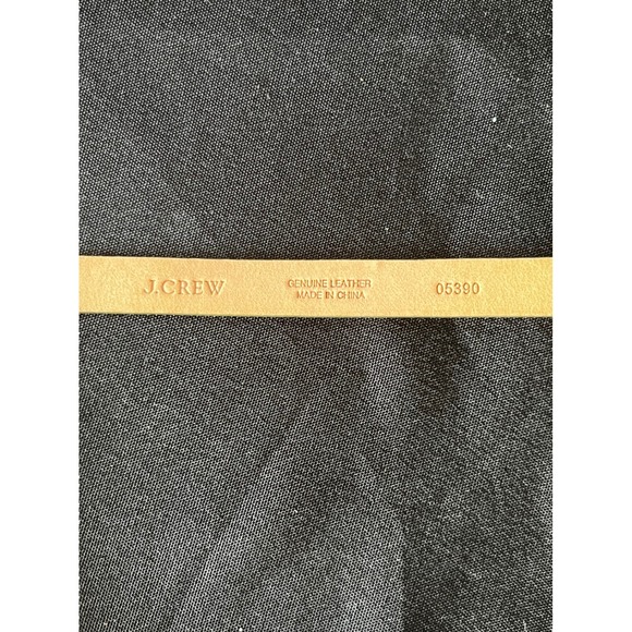 J. Crew Olive Green‎ Snakeskin Print Leather Belt Women's XS Gold Buckle NEW - Picture 4 of 5